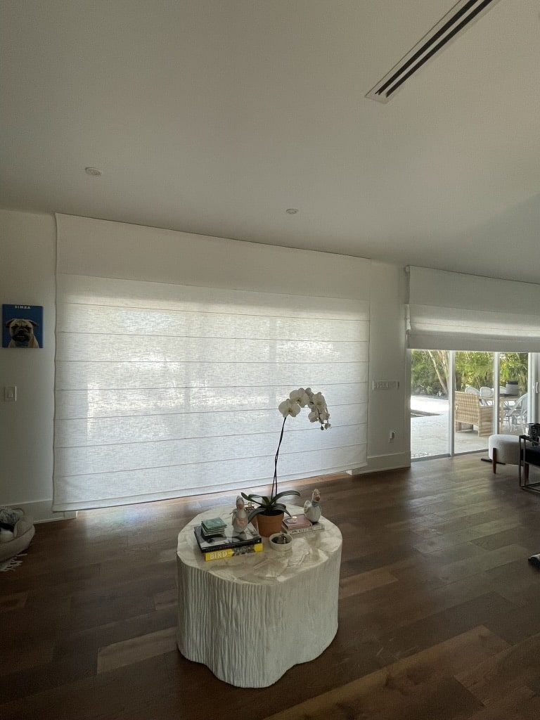 Roman shades installation